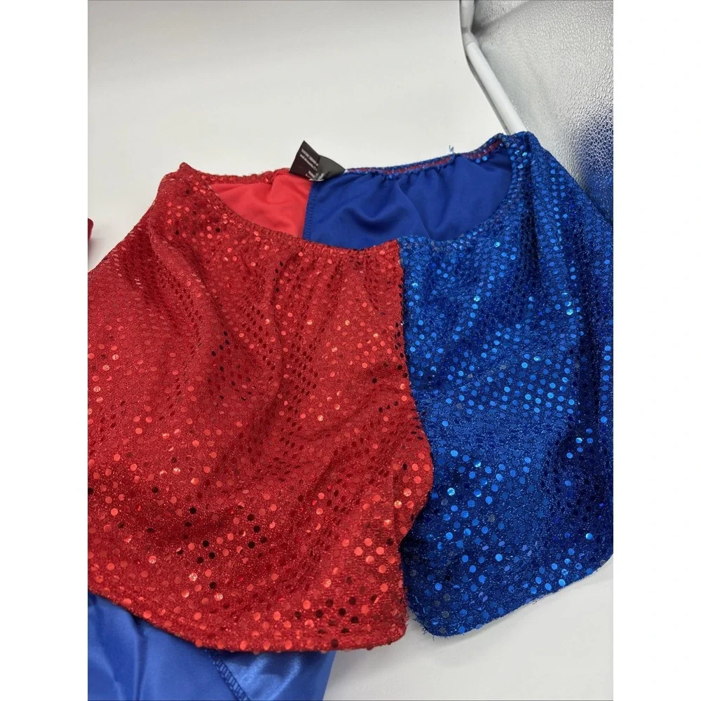 Harley Quinn‎ Women's Costume Size Large With Black fishnet stockings & wig